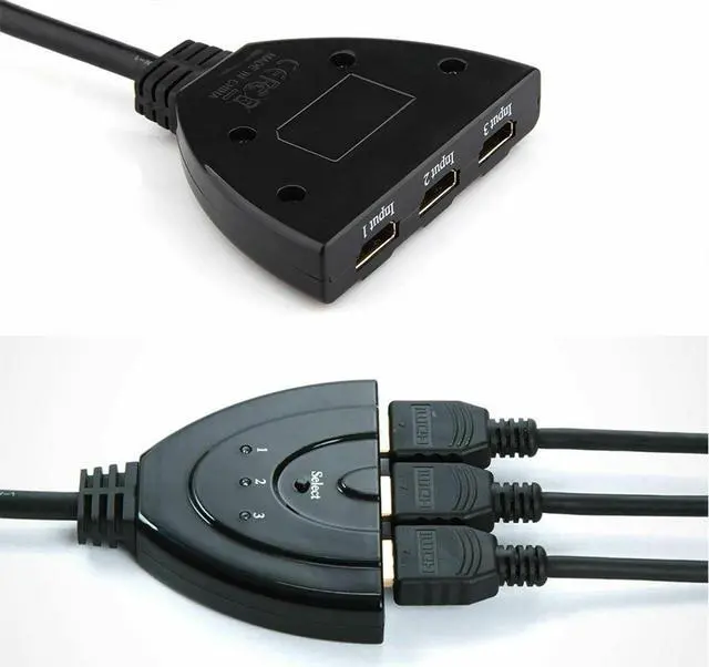 Alt view image 2 of 7 - 3 HDMI Port Switch Switcher Splitter Cable Selector HUB Box HDTV 1080P Xbox PS4