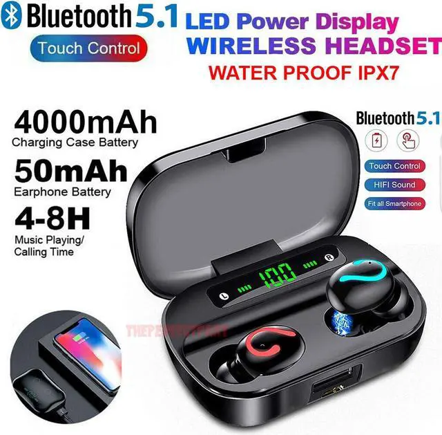 Alt view image 7 of 7 - Bluetooth 5.1 Headset TWS Wireless Earphones Mini Earbuds Stereo Headphones IPX7