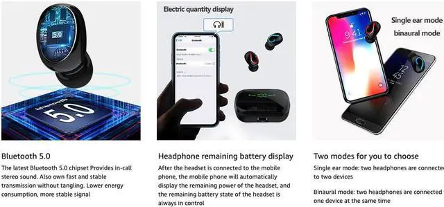 Alt view image 5 of 7 - Bluetooth 5.1 Headset TWS Wireless Earphones Mini Earbuds Stereo Headphones IPX7