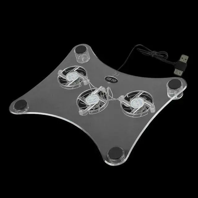Alt view image 5 of 7 - 3 Fans USB Cooler Cooling Pad Stand LED Light Radiator For Laptop PC Notebook