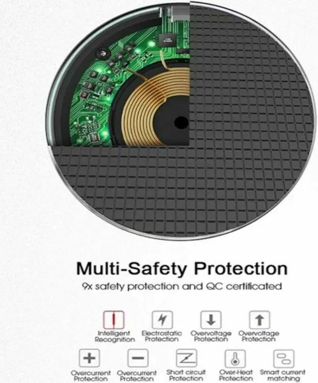 Alt view image 4 of 7 - 20W Wireless Charger Fast Charge Pad For Samsung iPhone XS Max X XR 12 13 Pro