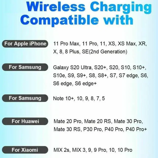 Alt view image 7 of 7 - 20W Wireless Charger Fast Charge Pad For Samsung iPhone XS Max X XR 12 13 Pro
