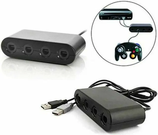 Alt view image 6 of 7 - GameCube Controller Adapter 4 Port For Nintendo Switch Wii U & PC USB NEW TURBO