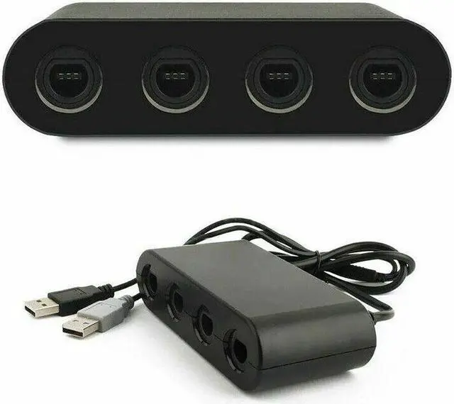 Alt view image 3 of 7 - GameCube Controller Adapter 4 Port For Nintendo Switch Wii U & PC USB NEW TURBO