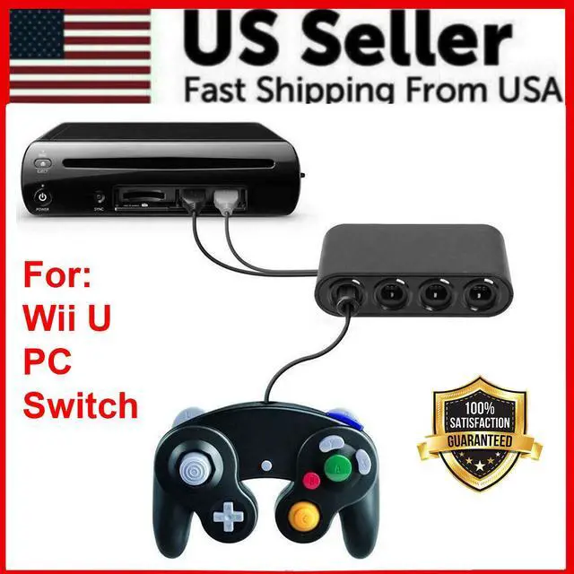 Alt view image 2 of 7 - GameCube Controller Adapter 4 Port For Nintendo Switch Wii U & PC USB NEW TURBO
