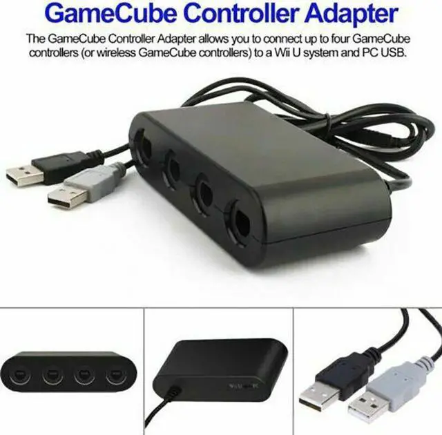 Alt view image 7 of 7 - GameCube Controller Adapter 4 Port For Nintendo Switch Wii U & PC USB NEW TURBO