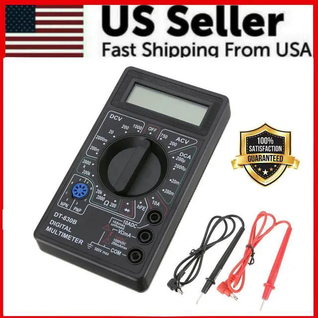 Alt view image 7 of 7 - 7 Fn Digital Multimeter AC DC Voltage Volt 10 Amp Current Resistance Ohm Meter