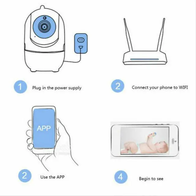 Alt view image 6 of 7 - 1080P WiFi Wireless Indoor Home Security Camera Night Vision Baby Pet Monitor