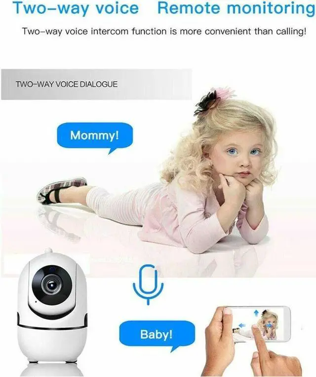 Alt view image 2 of 7 - 1080P WiFi Wireless Indoor Home Security Camera Night Vision Baby Pet Monitor