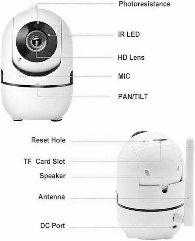 Alt view image 5 of 7 - 1080P WiFi Wireless Indoor Home Security Camera Night Vision Baby Pet Monitor