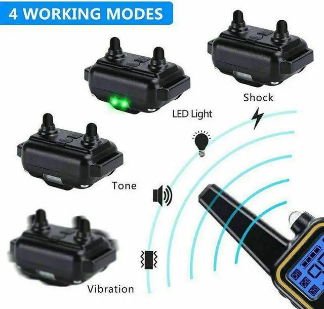 Alt view image 7 of 7 - 2600 FT Remote Dog Shock Training 2 Collar Set Rechargeable Waterproof LCD Pet