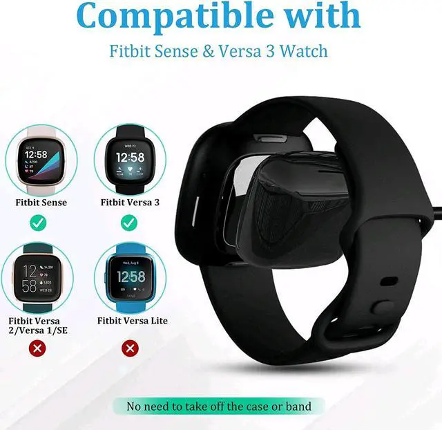 Alt view image 3 of 7 - Wireless Charger For Fitbit Sense / Versa 3 Watch USB Fast Charging Dock Cable