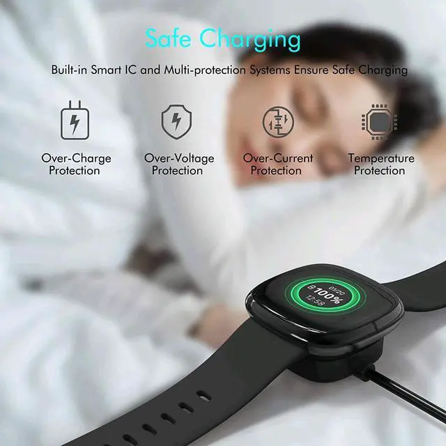Alt view image 7 of 7 - Wireless Charger For Fitbit Sense / Versa 3 Watch USB Fast Charging Dock Cable