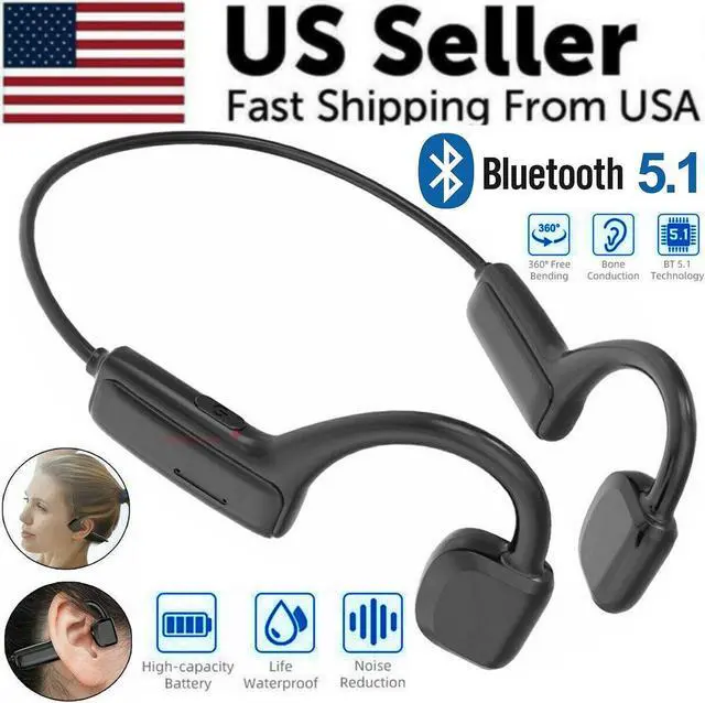 Alt view image 3 of 7 - Bone Conduction Headphones Bluetooth 5.1 Wireless Earbuds Outdoor Sport Headset