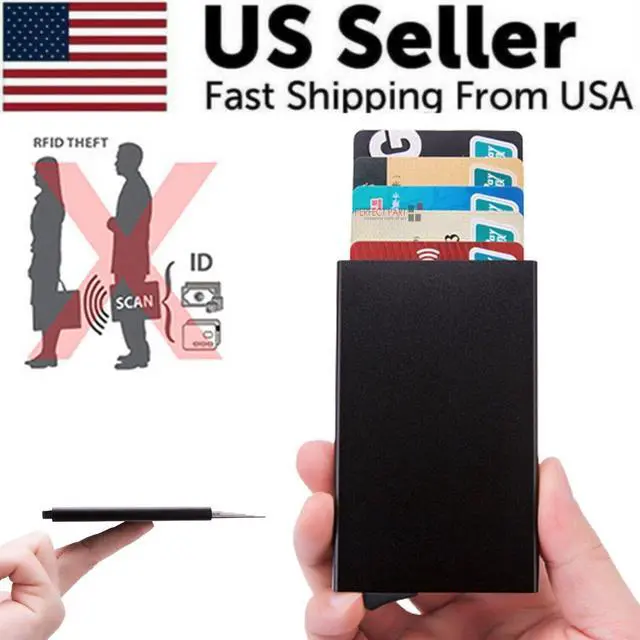 Alt view image 4 of 5 - Mens RFID Blocking Slim Money Clip Carbon Fiber Wallet ID Credit Card Holder New
