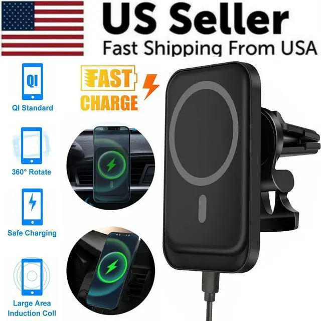 Alt view image 4 of 7 - Magnetic Wireless Charger Car Mount Holder For iPhone 12 13 14 Pro Max MagSafe