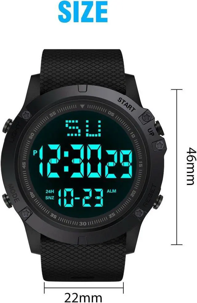 Alt view image 3 of 7 - Waterproof Digital Sports Watch Military Tactical LED Backlight Wristwatch Men