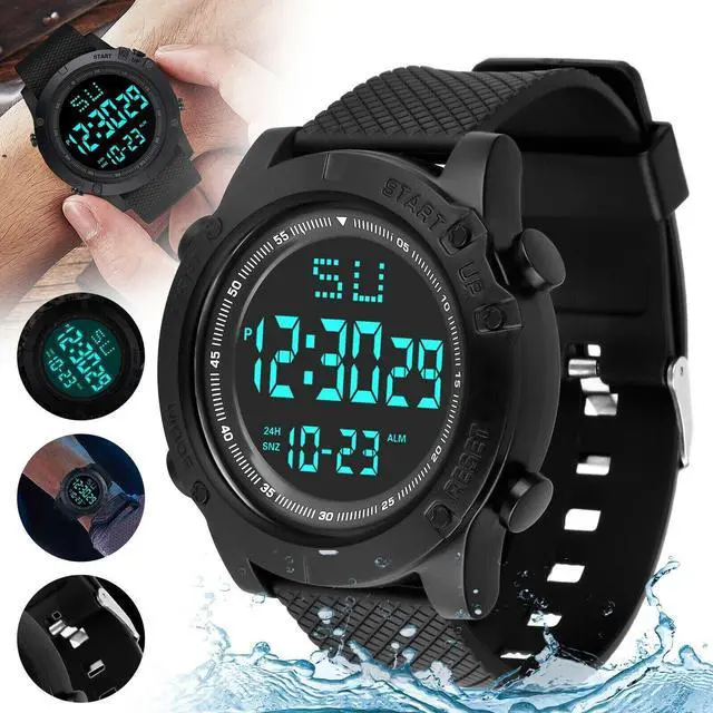 Alt view image 5 of 7 - Waterproof Digital Sports Watch Military Tactical LED Backlight Wristwatch Men