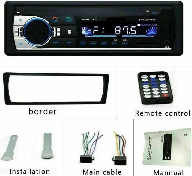 Alt view image 5 of 7 - Bluetooth Car Stereo Audio In-Dash FM Aux Input Receiver SD USB MP3 Radio Player