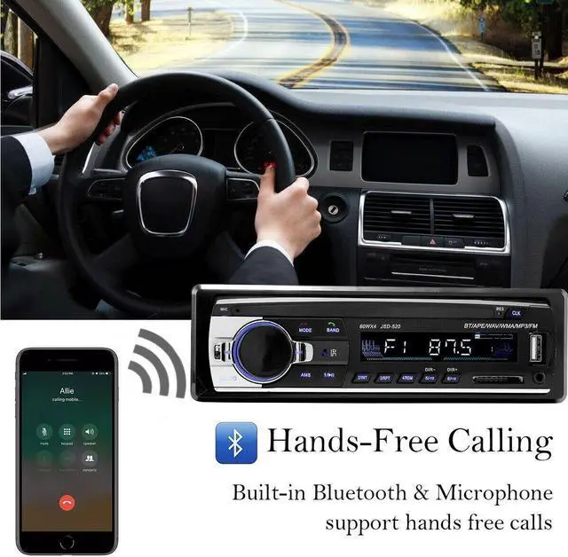 Alt view image 3 of 7 - Bluetooth Car Stereo Audio In-Dash FM Aux Input Receiver SD USB MP3 Radio Player