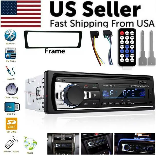 Alt view image 6 of 7 - Bluetooth Car Stereo Audio In-Dash FM Aux Input Receiver SD USB MP3 Radio Player