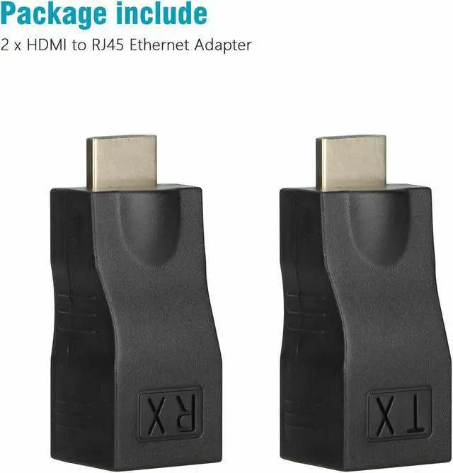 Alt view image 2 of 7 - 4K 1080P HDMI Extender to RJ45 Over Cat 5e/6 Network LAN Ethernet Adapter 2PCS