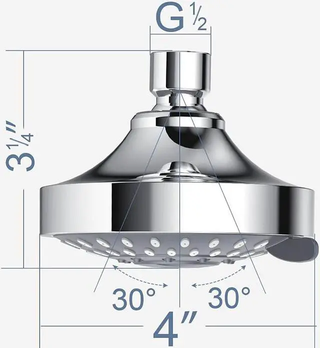 Alt view image 7 of 7 - Shower Heads Handheld Spray High Pressure Adjustable Showerhead Top Spray Bath