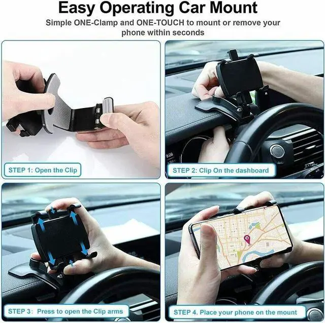 Alt view image 7 of 7 - Universal Car Dashboard Mount Holder Stand Clamp Cradle Clip For Cell Phone GPS