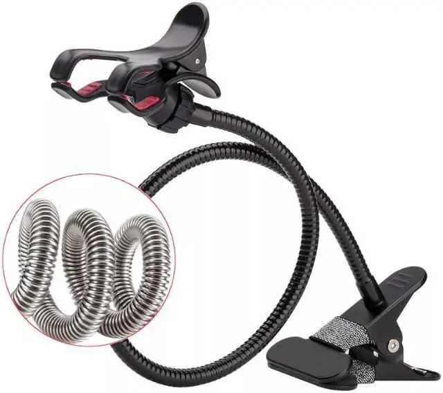 Alt view image 7 of 7 - Universal Lazy Mobile Phone Gooseneck Stand Holder Flexible Bed Desk Table Clip