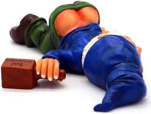 Alt view image 5 of 7 - Drunk Dwarf Garden Gnome Decoration Drunken Ornament Decor Yard Patio Lawn US
