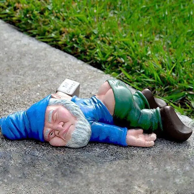 Alt view image 4 of 7 - Drunk Dwarf Garden Gnome Decoration Drunken Ornament Decor Yard Patio Lawn US