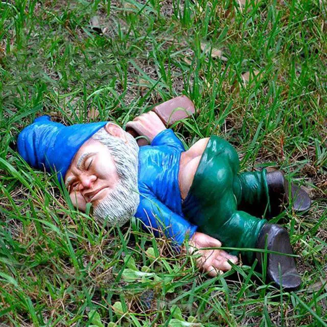 Alt view image 3 of 7 - Drunk Dwarf Garden Gnome Decoration Drunken Ornament Decor Yard Patio Lawn US