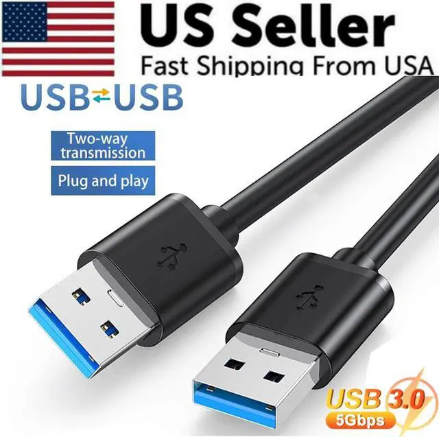 Alt view image 4 of 7 - USB 3.0 A Male to A Male Cable Data Transfer Super Speed Power Charger Metal 6FT
