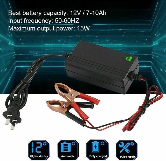 Alt view image 2 of 7 - Portable 12V Auto Car Battery Charger Truck Trickle Maintainer Boat Motorcycle