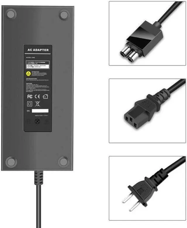 Alt view image 7 of 7 - For Microsoft XBOX ONE Console AC Adapter Brick Charger Power Supply Cord Cable
