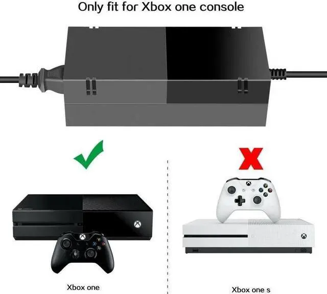 Alt view image 3 of 7 - For Microsoft XBOX ONE Console AC Adapter Brick Charger Power Supply Cord Cable