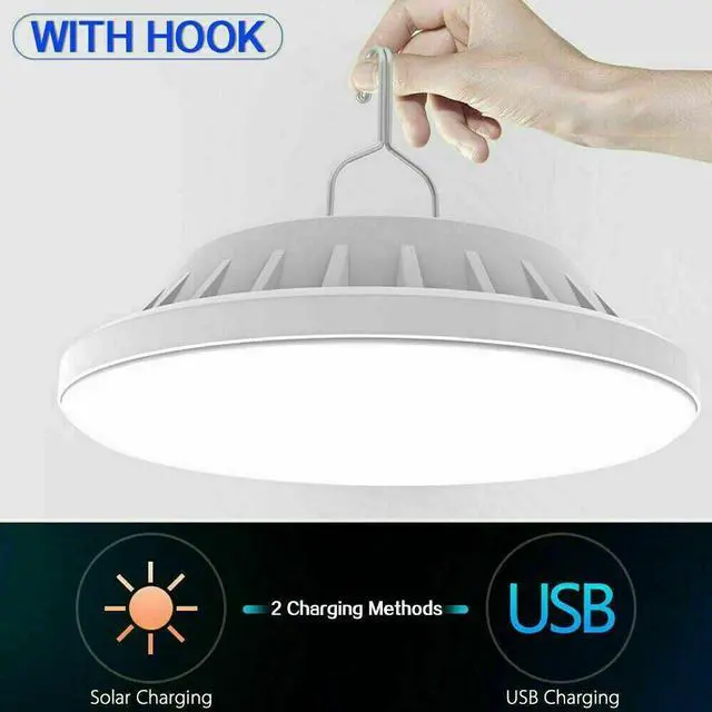 Alt view image 2 of 7 - Rechargeable 60 LED Outdoor Camping Tent Light USB & Solar Lantern Hiking Lamp