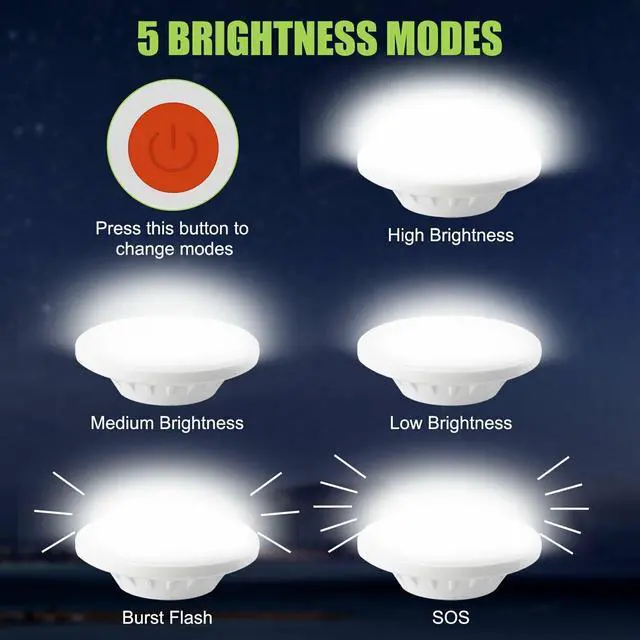 Alt view image 3 of 7 - Rechargeable 60 LED Outdoor Camping Tent Light USB & Solar Lantern Hiking Lamp