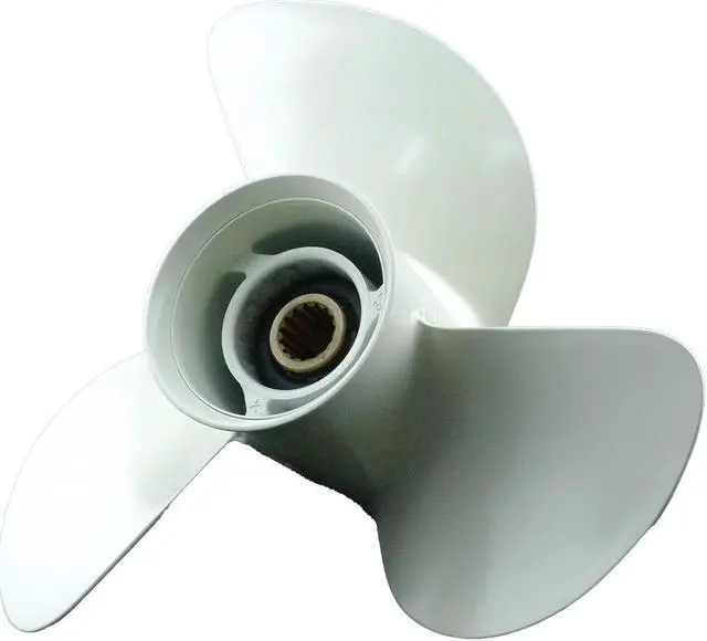 Main image of Asaki 6E5-45947-00-EL Fits Yamaha Outboard Motor 9.9 15 HP Propeller Aluminum White 1/2x15 Right