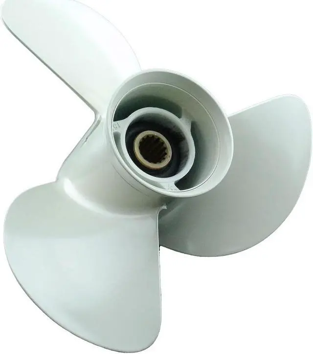 Alt view image 4 of 7 - Asaki 6E5-45947-00-EL Fits Yamaha Outboard Motor 9.9 15 HP Propeller Aluminum White 1/2x15 Right
