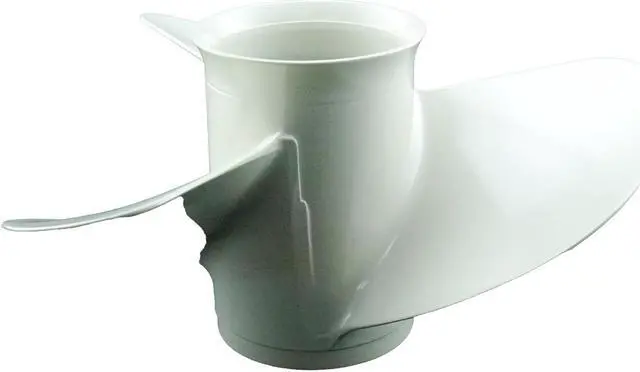 Alt view image 5 of 7 - Asaki 6E5-45947-00-EL Fits Yamaha Outboard Motor 9.9 15 HP Propeller Aluminum White 1/2x15 Right