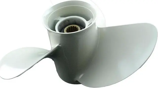 Alt view image 7 of 7 - Asaki 6E5-45947-00-EL Fits Yamaha Outboard Motor 9.9 15 HP Propeller Aluminum White 1/2x15 Right