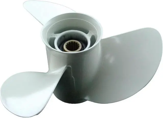 Alt view image 6 of 7 - Asaki 6E5-45947-00-EL Fits Yamaha Outboard Motor 9.9 15 HP Propeller Aluminum White 1/2x15 Right
