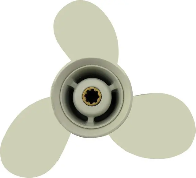 Alt view image 6 of 7 - Asaki 63V-45941-10-EL Fits Yamaha Outboard 15 20HP Propeller White 3X9 1/4X12 8 Spline