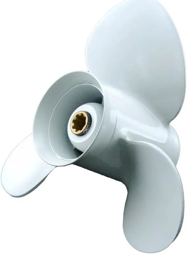 Alt view image 3 of 7 - Asaki 63V-45947-00-EL  Fits Yamaha Outboard Motor 9.9-15 HP Propeller White 9 1/4X8 Right Hand