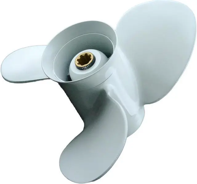 Alt view image 4 of 7 - Asaki 63V-45947-00-EL  Fits Yamaha Outboard Motor 9.9-15 HP Propeller White 9 1/4X8 Right Hand