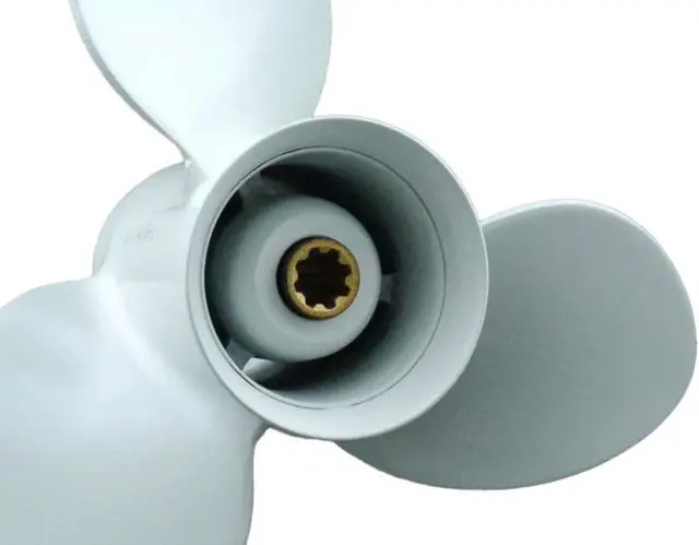 Alt view image 6 of 7 - Asaki 63V-45947-00-EL  Fits Yamaha Outboard Motor 9.9-15 HP Propeller White 9 1/4X8 Right Hand