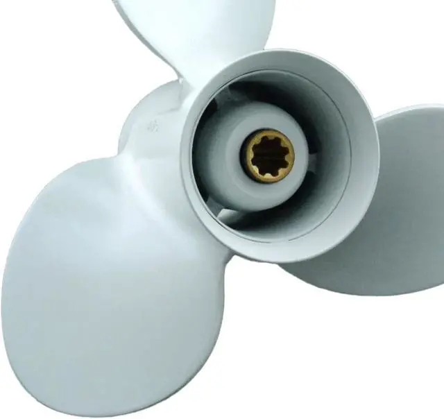 Alt view image 7 of 7 - Asaki 63V-45947-00-EL  Fits Yamaha Outboard Motor 9.9-15 HP Propeller White 9 1/4X8 Right Hand