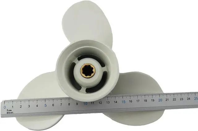 Main image of Asaki 63V-45952-00-EL Fits Yamaha Outboard 9.9 15 20 HP Propeller  White 9 1/4X10 8 Splines Right
