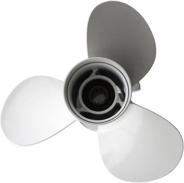 Alt view image 5 of 6 - Asaki 69W-45945-00-EL 663-45945-02-EL Fits Yamaha Outboard 30-50 HP 40TLRA Propeller White 3X11 1/8X13 RH